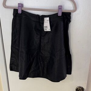 H&M Divided Black Leather Skirt